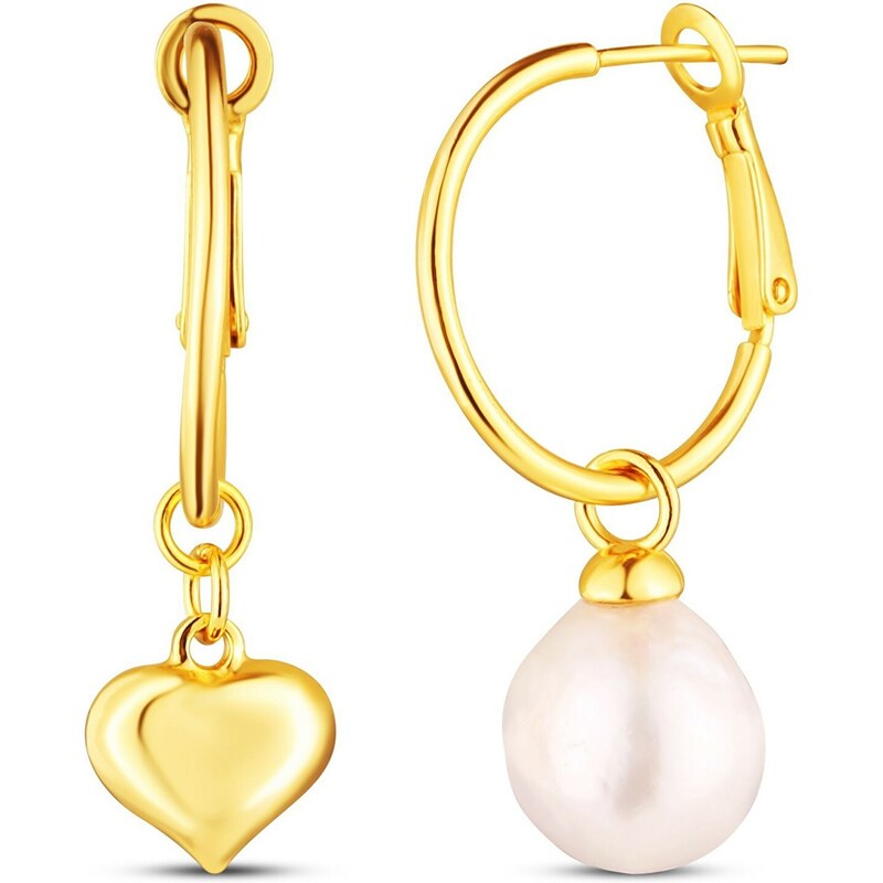 JwL Luxury Pearls Romantické asymetrické náušnice so srdcom a 66594798