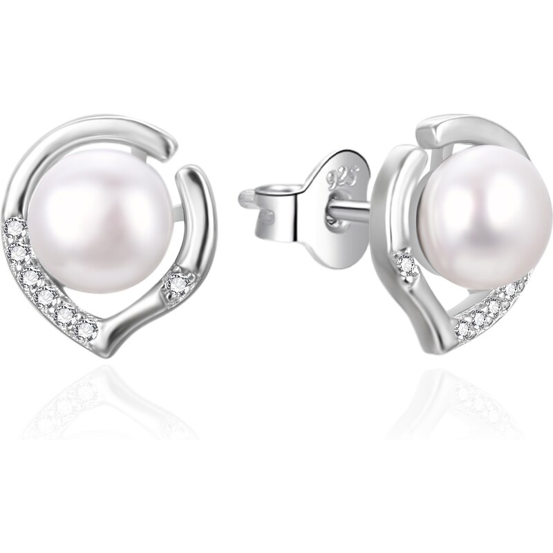 Agato Strieborné náušnice s pravou sladkovodnou perlou AGT-E240PW-P 66585239