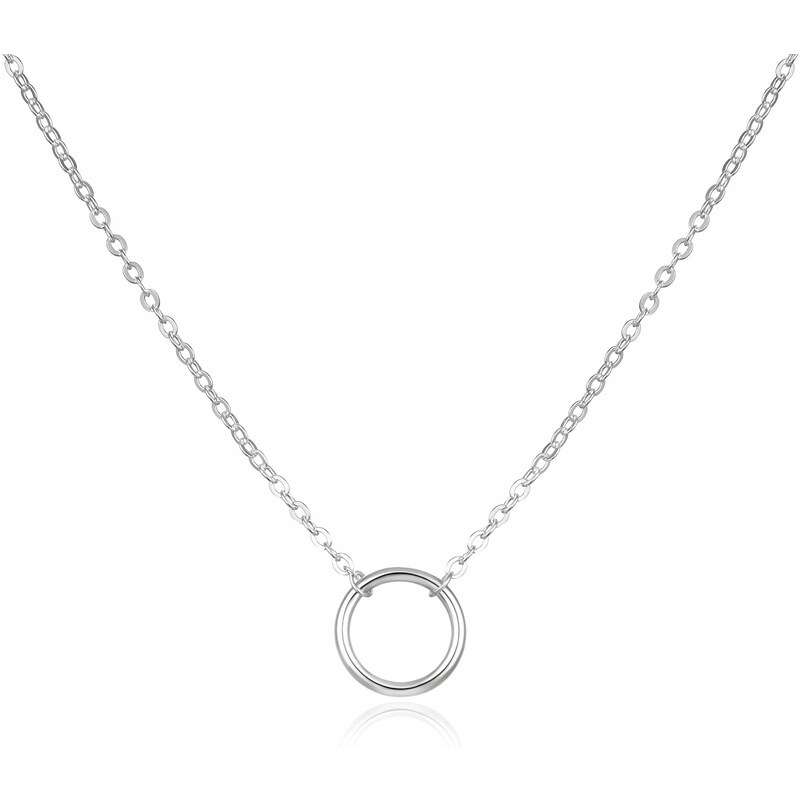 Agato Nežný strieborný náhrdelník Krúžok AGT-N034X 66591822