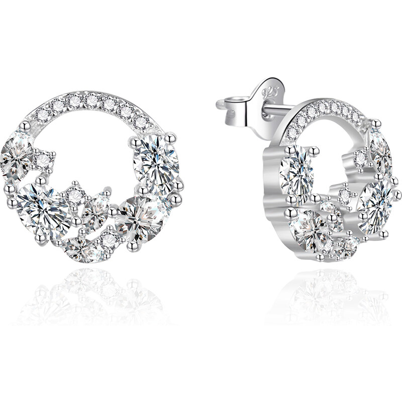 Agato Luxusné visiace náušnice Kruhy so zirkónmi AGT-E200PW 66581786