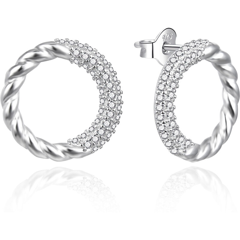 Agato Dizajnové strieborné náušnice so zirkónmi AGT-E189PW 66578979