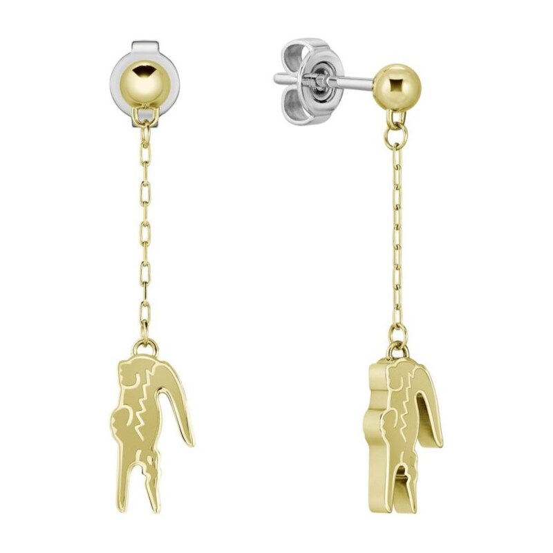 Lacoste Visiace pozlátené náušnice s príveskami krokodíla Crocodile 66588760