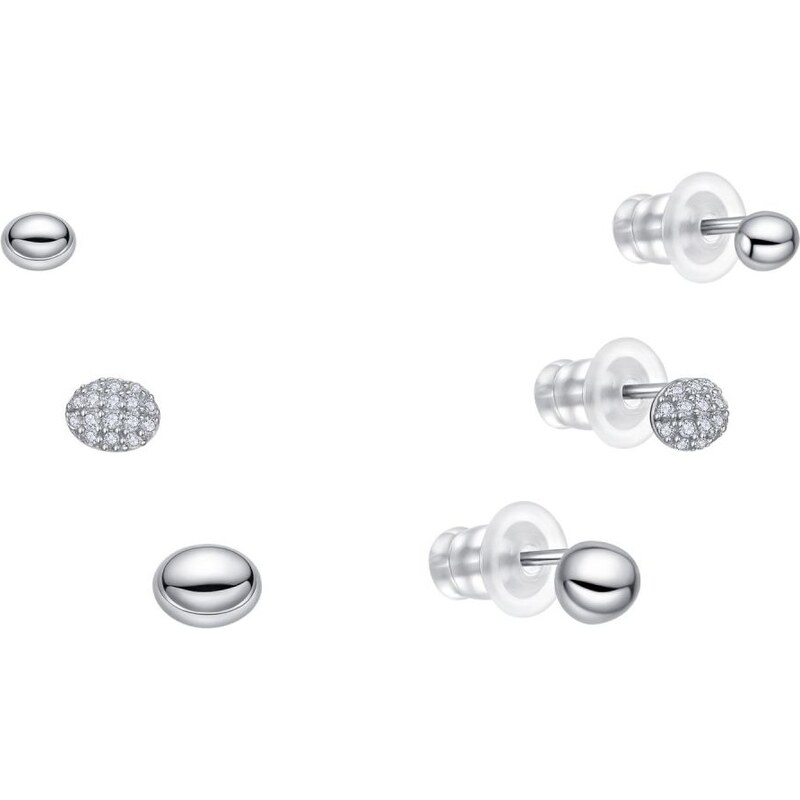 MOISS Súprava drobných strieborných náušníc E0004887 (3 páry náušníc) 66588324