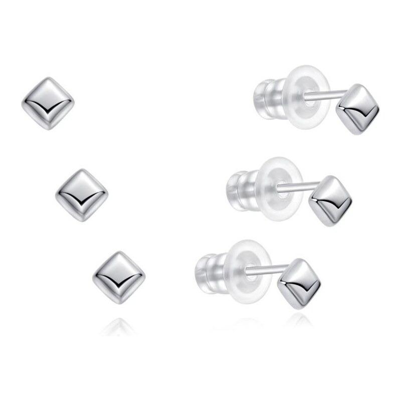 MOISS Sada drobných náušníc zo striebra E0004635 (3 páry náušníc) 66591091