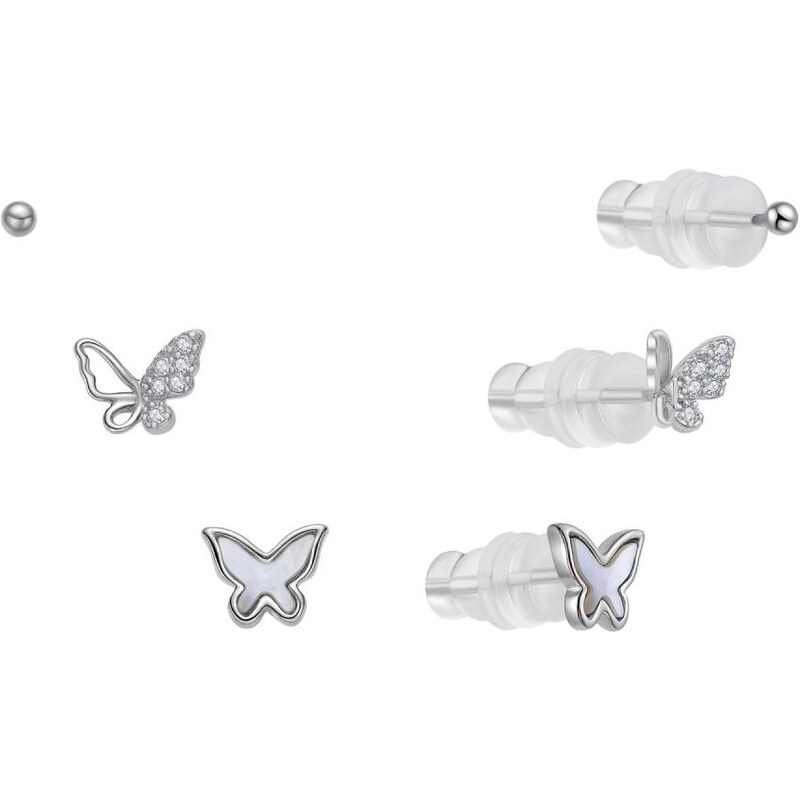 MOISS Strieborná sada hravých náušníc E0004921 (3 páry náušníc) 66593563