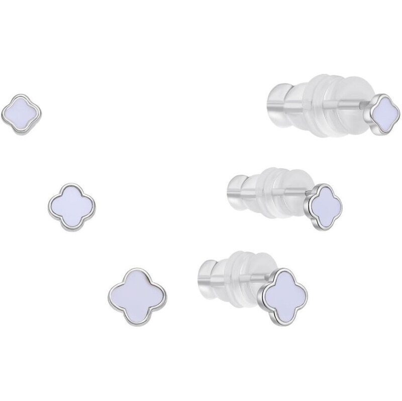 MOISS Sada strieborných kôstkových náušníc E0004920 (3 páry náušníc) 66586438