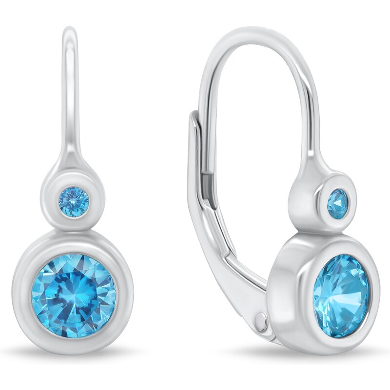 Brilio Silver Strieborné náušnice s modrými zirkónmi EA63WAQ 66600312