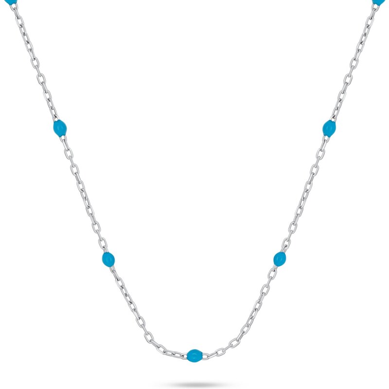 Brilio Silver Strieborný náhrdelník s modrými guličkami NCL112WTQ 66597141