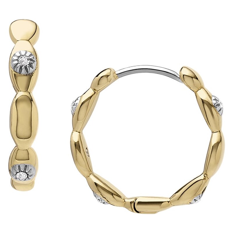 Fossil Slušivé pozlátené kruhové náušnice Evil Eye JF04795710 66584844