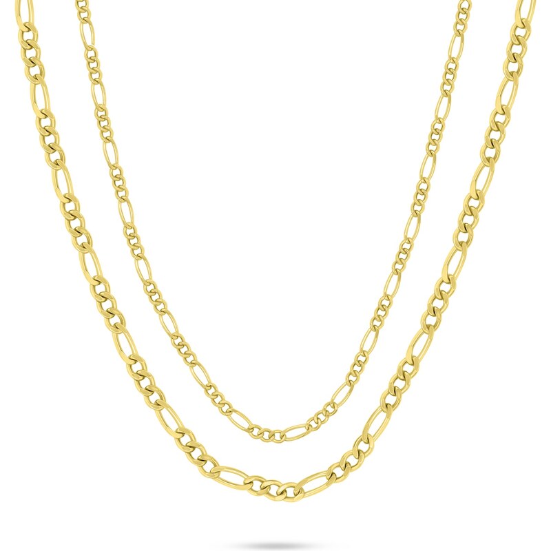 Brilio Silver Dvojitý pozlátený náhrdelník Figaro NCL196Y 66595016