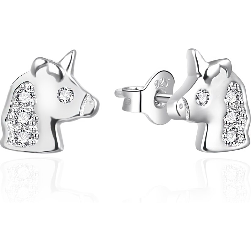 Agato Strieborné kôstkové náušnice Jednorožce AGT-ED004PW 66585043