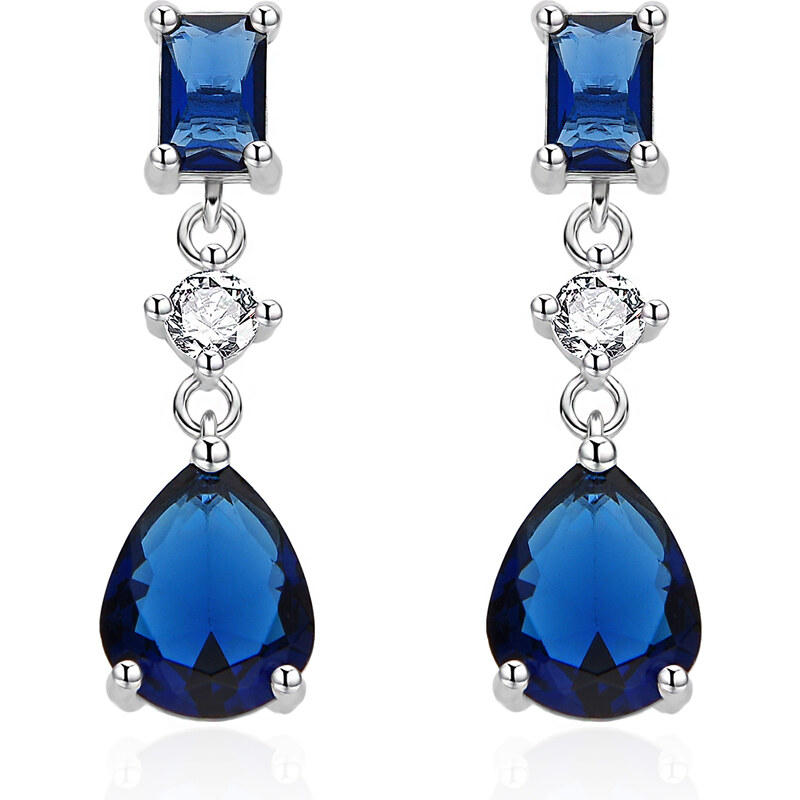 Agato Strieborné náušnice s modrými zirkónmi AGT-E152PBL 66582740