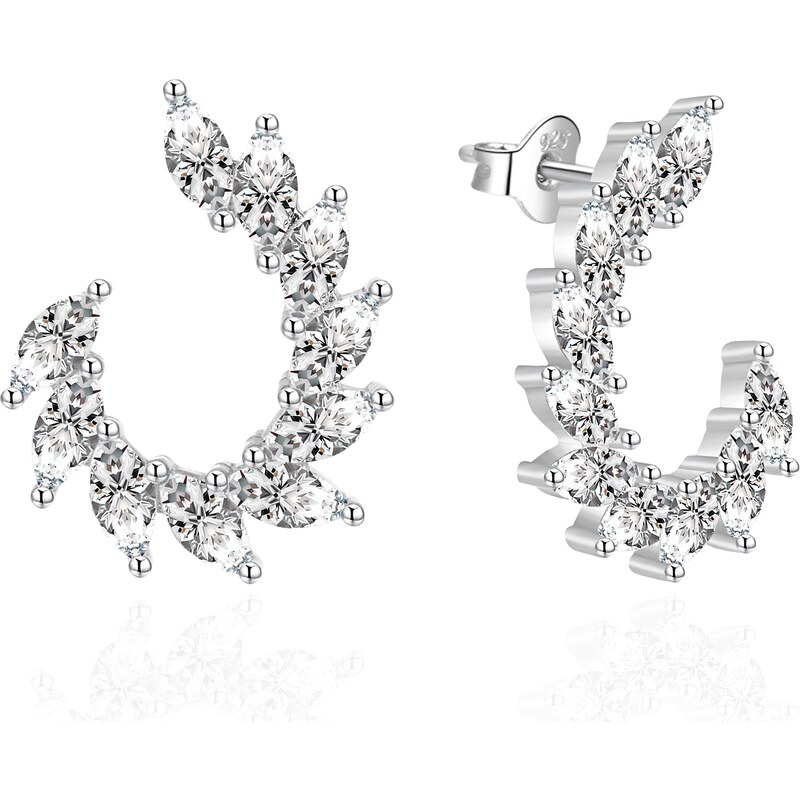 Agato Elegantné strieborné náušnice so zirkónmi AGT-E053PW 66579356