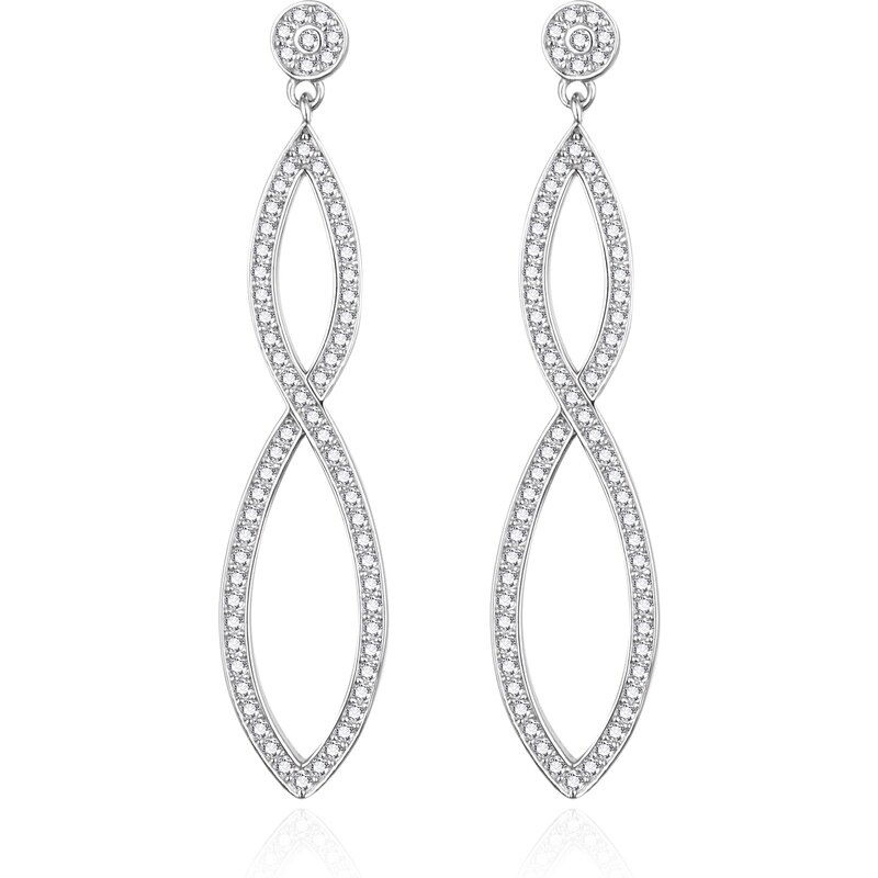 Agato Elegantné visiace náušnice so zirkónmi AGT-E034PW 66595029