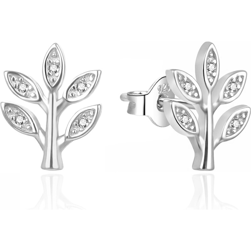 Agato Strieborné náušnice Vetvička so zirkónmi AGT-E103PW 66590379