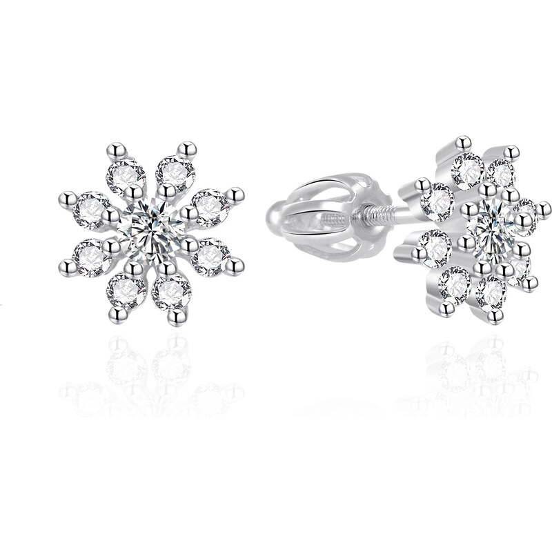 Agato Blyštivé strieborné náušnice so zirkónmi AGT-E071SW 66593065