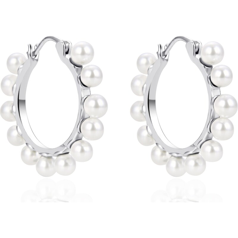 Agato Strieborné kruhy s pravými perlami AGT-E047K-P 66585788