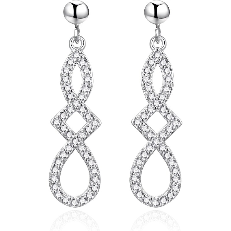 Agato Strieborné visiace náušnice s čírymi zirkónmi AGT-E036PW 66586790