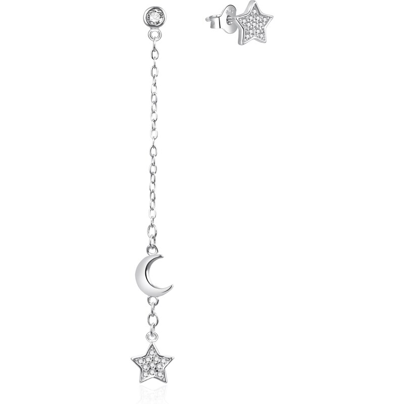 Agato Asymetrické strieborné náušnice so zirkónmi AGT-E050PW 66590489