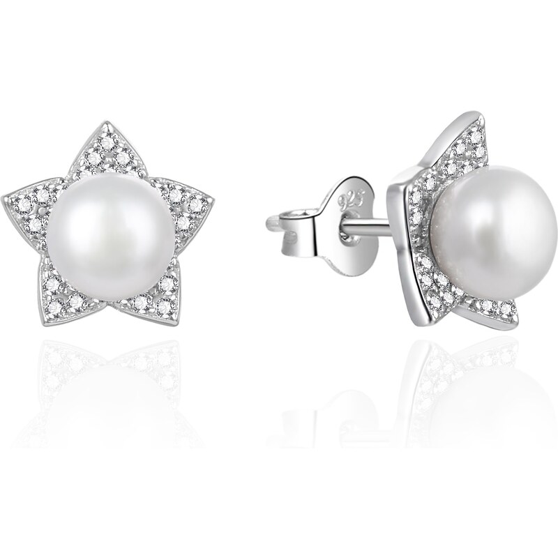 Agato Originálne strieborné náušnice s perlou a zirkónmi AGT-E086PW-P 66585402