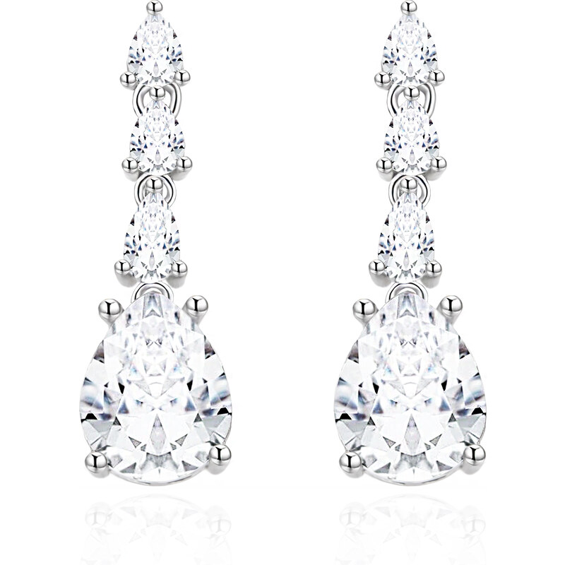 Agato Neprehliadnuteľné strieborné náušnice so zirkónmi AGT-E161PW 66593912