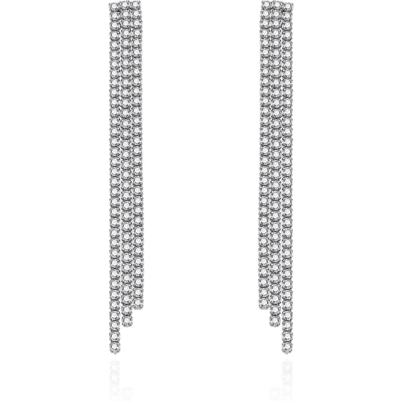 Agato Štrasové dlhé náušnice so zirkónmi AGT-E148PW 66594261