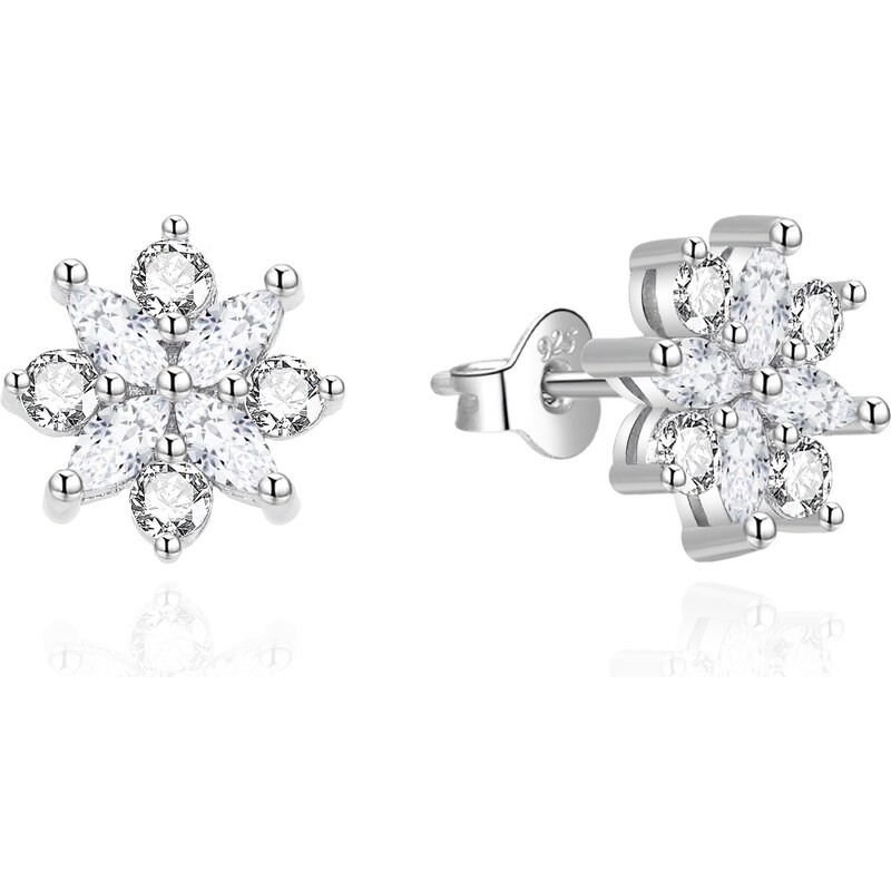 Agato Strieborné náušnice so zirkónmi Snehové vločky AGT-E156PW 66593665