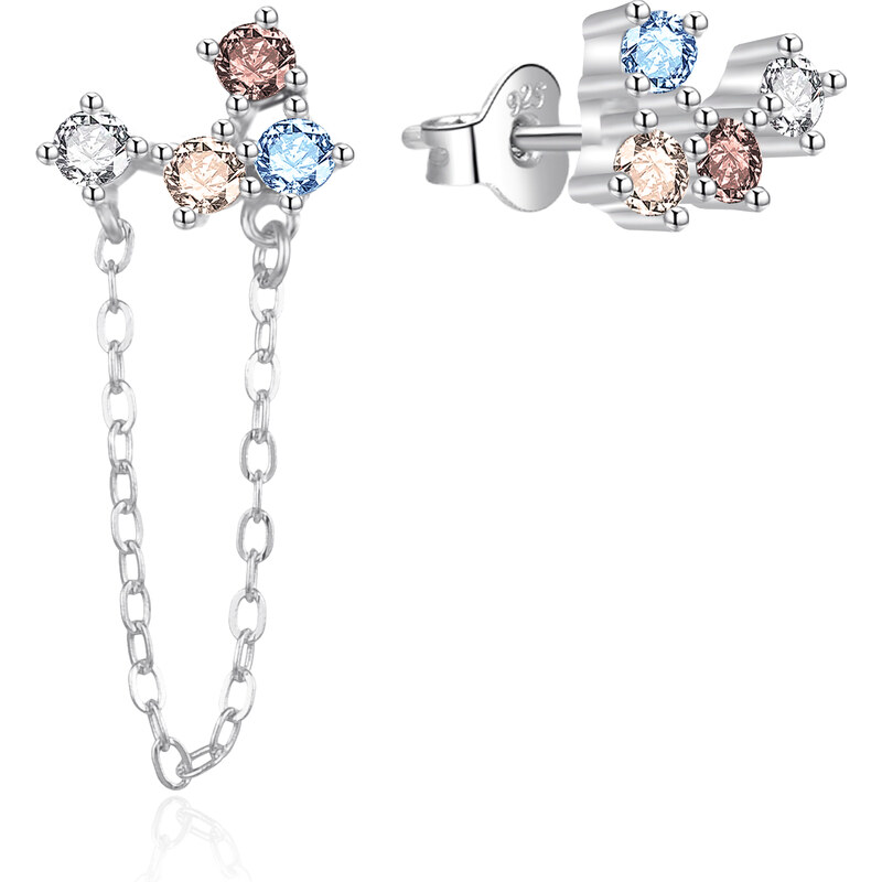 Agato Asymetrické strieborné náušnice so zirkónmi AGT-E106PC 66589600