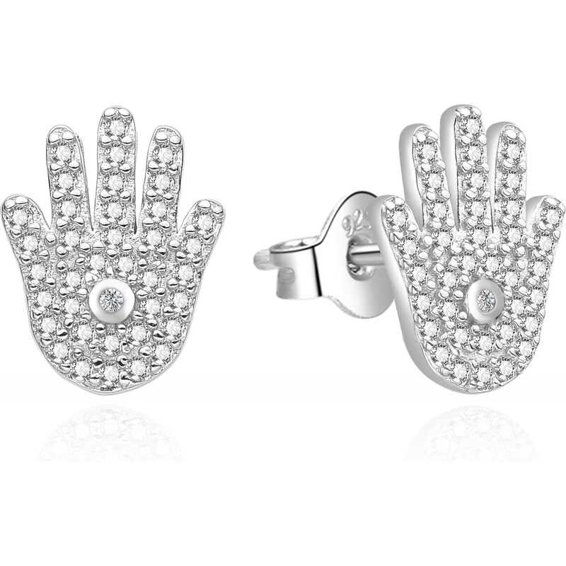 Agato Strieborné náušnice so zirkónmi Hamsa AGT-E126PW 66584163