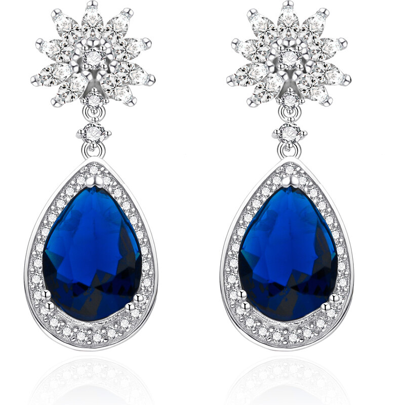 Agato Prekrásne strieborné náušnice s modrými zirkónmi AGT-E151PBL 66580308