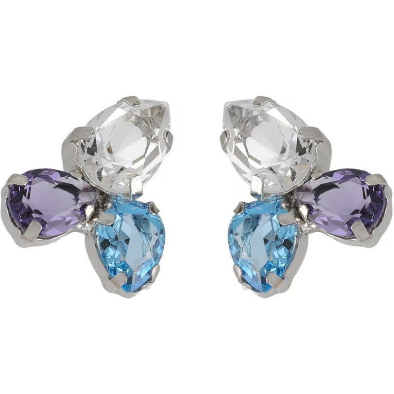 Victoria Cruz Prekrásne strieborné náušnice s kryštálmi Glory A4902 66593049