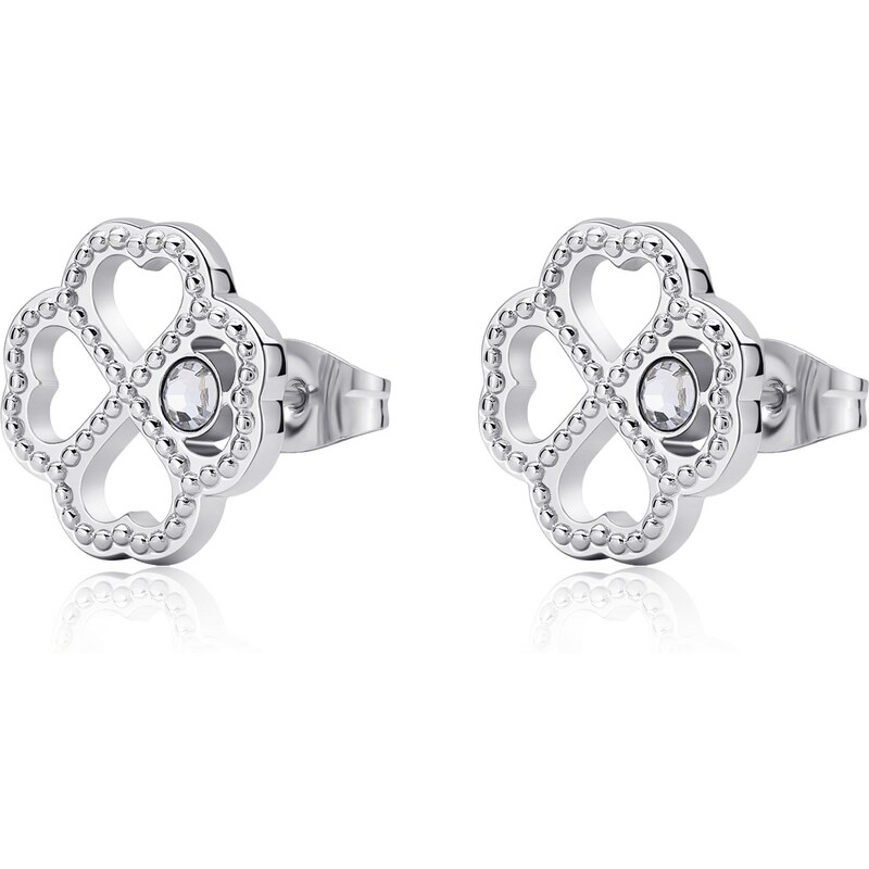 SAgapõ Oceľové náušnice Štvorlístok Lucky Light SKT51 66582010