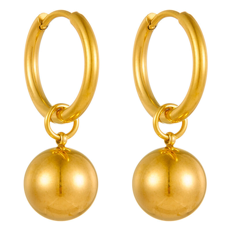 Troli Štýlové pozlátené náušnice s guličkami 66837669