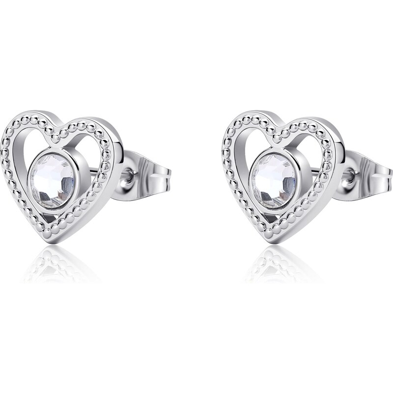 SAgapõ Oceľové náušnice Srdiečka Lucky Light SKT47 66593761