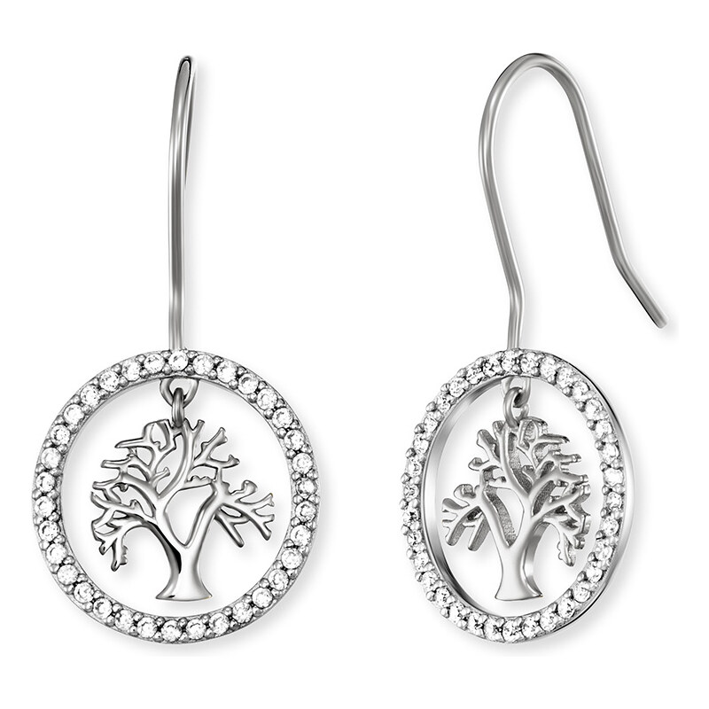 Engelsrufer Strieborné visiace náušnice Strom života so zirkónmi ERE 66582848