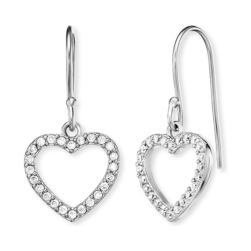 Engelsrufer Strieborné visiace náušnice Srdce so zirkónmi ERE-HEASHIN 66590128