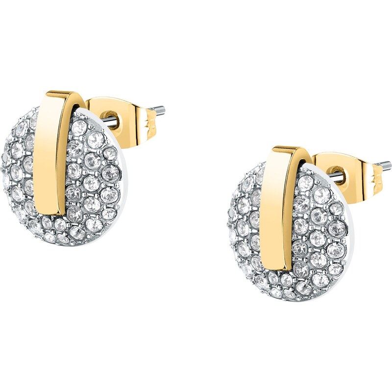 Trussardi Blyšťavé bicolor náušnice z ocele T-Round TJAYF14 66585842