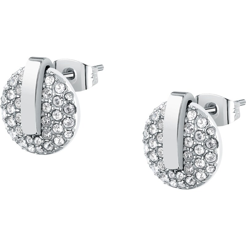 Trussardi Trblietavé oceľové náušnice s kryštálmi T-Round TJAYF15 66584934