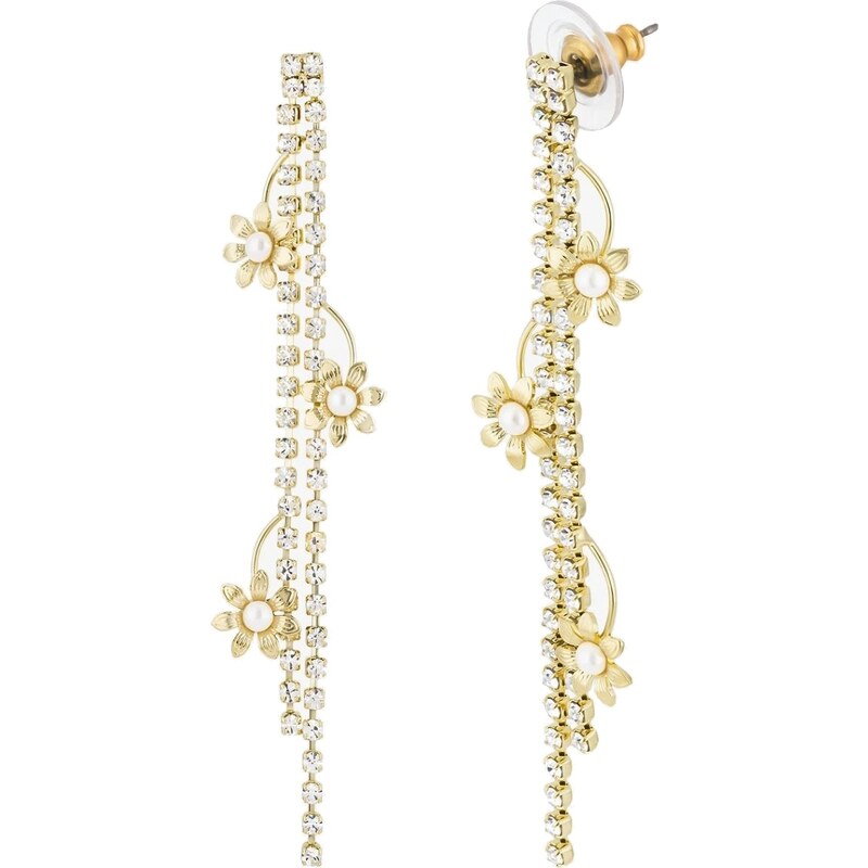 Preciosa Dlhé pozlátené náušnice s krištáľom Queen Royal Lagoon 66594095