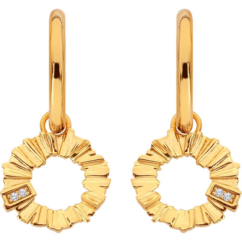 Hot Diamonds Pozlátené náušnice 2v1 s diamantmi a topásami Golden Edit 66584771
