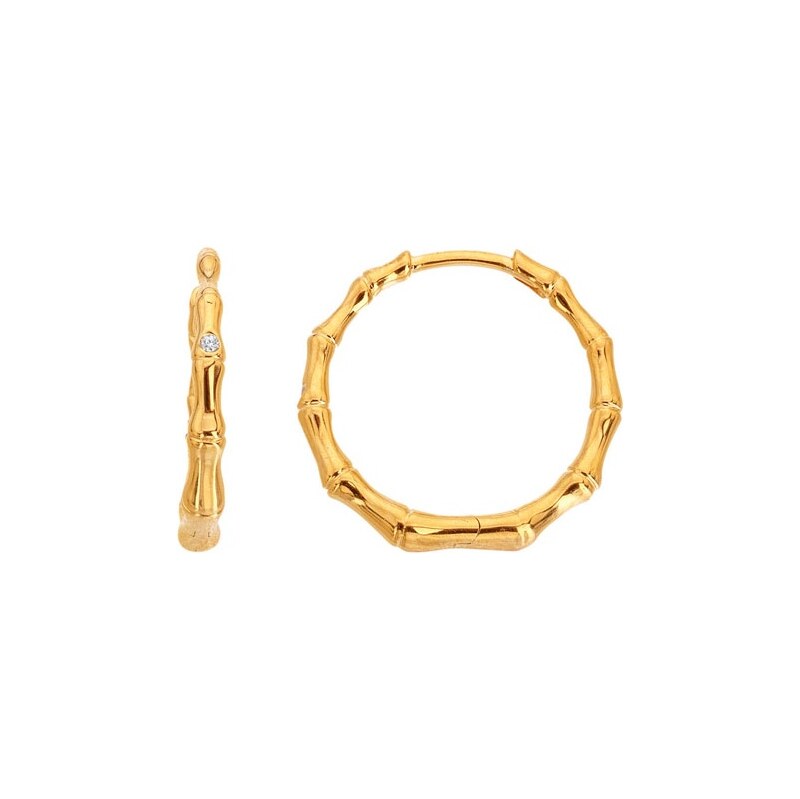 Hot Diamonds Pozlátené kruhové náušnice s diamantom Golden Edit Hope 66587951