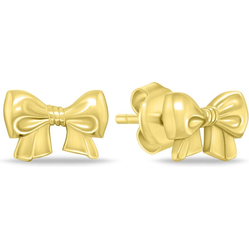 Brilio Silver Pozlátené kôstkové náušnice Mašle EA1126Y 66591486