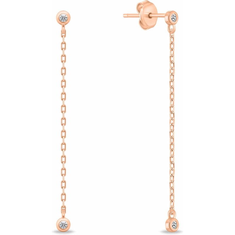 Brilio Silver Pozlátené visiace náušnice so zirkónmi EA1123R 66582403