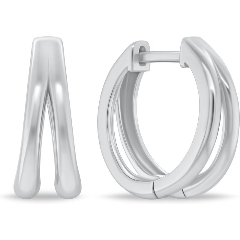 Brilio Silver Módne strieborné kruhové náušnice EA1153W 66594526