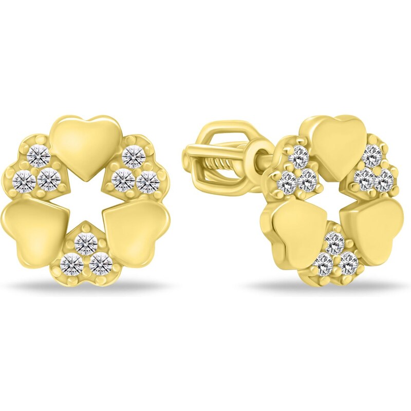 Brilio Silver Originálne pozlátené náušnice kôstky EA1124Y 66590487