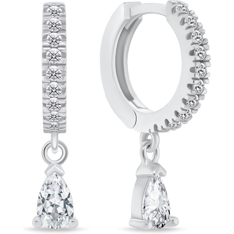 Brilio Silver Strieborné kruhové náušnice s kubickými zirkónmi EA1171W 66579534