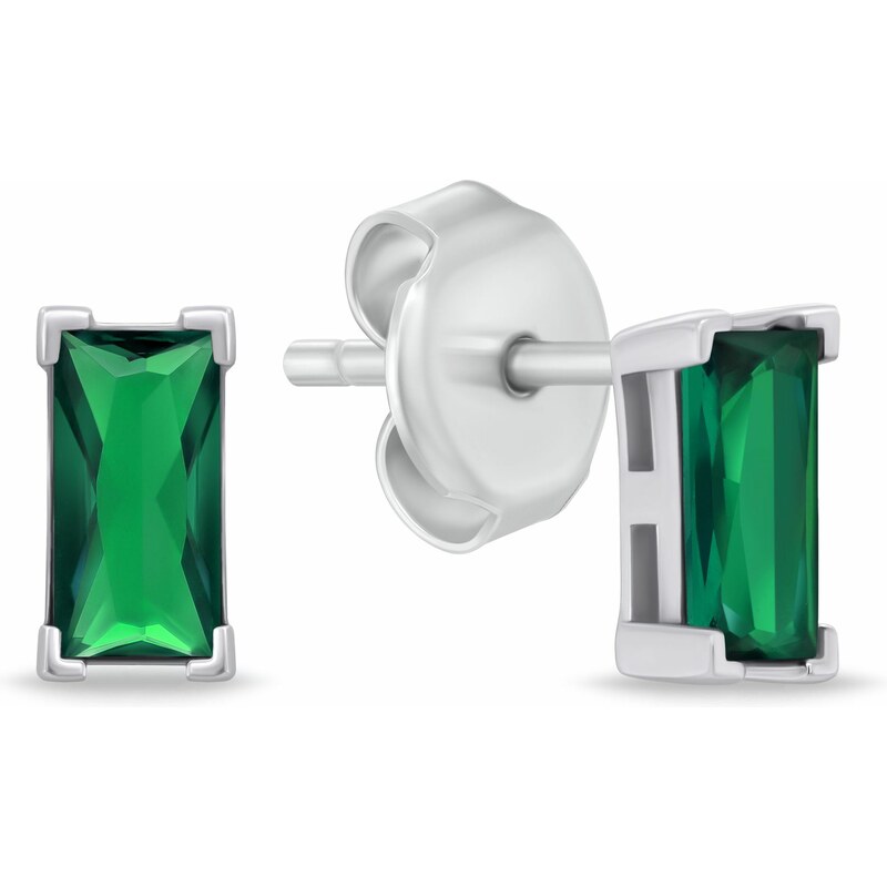 Brilio Silver Strieborné náušnice so zelenými kubickými zirkónmi 66593883