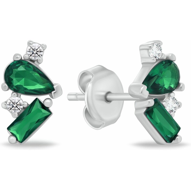 Brilio Silver Slušivé strieborné náušnice so zirkónmi EA1170WG 66586791