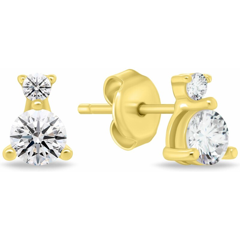 Brilio Silver Minimalistické pozlátené náušnice so zirkónmi EA1175Y 66583149