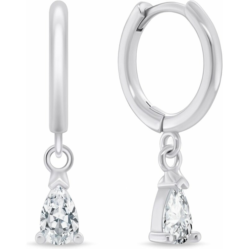 Brilio Silver Elegantné kruhové náušnice so zirkónom EA1178W 66590662